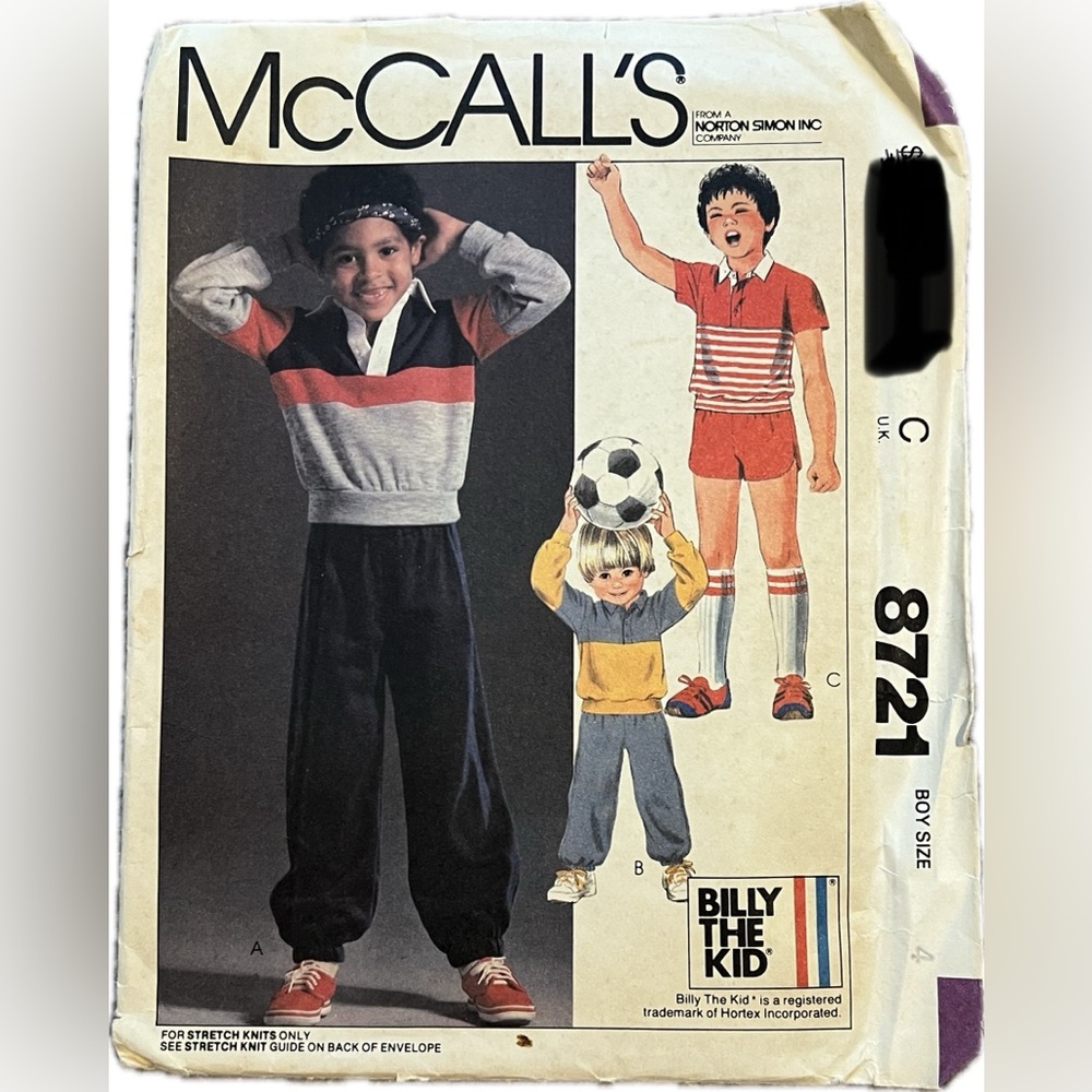 🍄Vintage New McCall’s 8721 Uncut Pattern Sew Boy Top Pants Shorts Sew Size 4